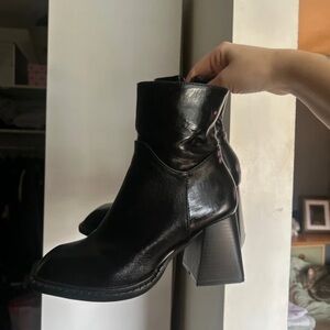ASOS Glossy Black Heeled Boots